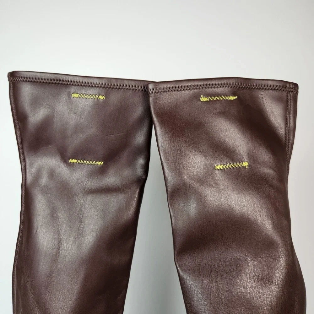 Franco Sarto Boots Womens 5.5 Chunky Lug Sole Over The Knee Boho Academia Preppy